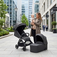 Poussette bébé 3 en 1 durable, format cabine, pliable automatiquement, pour nourrisson, tout-petit, siège auto, landau de voyage pour nouveau-né