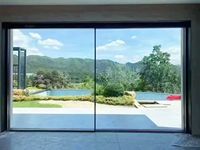 Fenêtre et porte coulissantes en alliage d'aluminium sur mesure de haute qualité, style moderne minimaliste, fenêtres à double vitrage creux