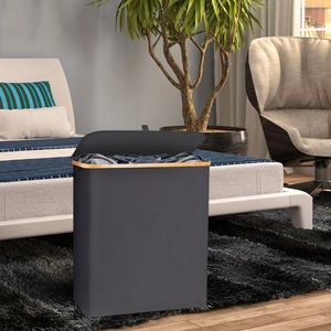 140L tre giặt cản trở với nắp lớn giỏ với tre xử lý không thấm nước bẩn quần áo giỏ tổ chức cho phòng tắm - Product Image 5