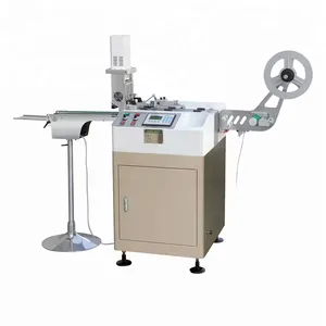 JC-3080 produsen Cina 800 buah/menit 1,5 kW mesin pemotong ultrasonik otomatis untuk Label kain sempit, Label perawatan pakaian