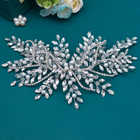 Nouvelles Appliques 3D Élégantes Faits Main en Forme d'Arbres à Coudre avec Strass, Perles et Cristaux pour Vêtements Féminins