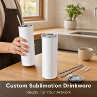 20oz blanco sublimatie skinny straight dubbelwandige geïsoleerde roestvrijstalen custom DIY print groothandel tumbler set leverancier