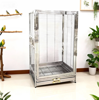 Cage de Luxe Intérieure Classique Moderne en Acier Inoxydable pour Perroquets et Pigeons, Grande Cage de Villa de Luxe pour Oiseaux
