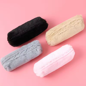 रचनात्मक वैयक्तिकृत कावई गुलाबी ग्रे पीला काला रोएंदार आलीशान लड़कियों के लिए प्यारा प्यारा पेंसिल केस बॉक्स स्कूल के छात्रों के लिए - Product Image 4