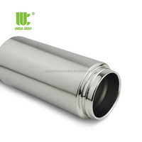 Bouteille d'eau en acier inoxydable à double paroi de 17oz Unique Group avec couvercle isolé sous vide et à large bouche pour boire directement