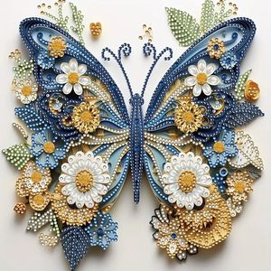 1PC 5D Art Diamanté en Strass de Cristal de Forme Spéciale 30*30cm Motif Papillon Irrégulier Sans Cadre <span class=keywords><strong>pour</strong></span> Décoration Murale - Product Image 1