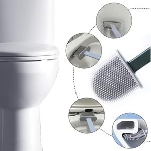 New Design Soft TPR Rubber Flat Head Toilet <b>Brush</b> Long Handle Silicone Toilet Cleaning <b>Brush</b> for Bathroom - Product Image 6
