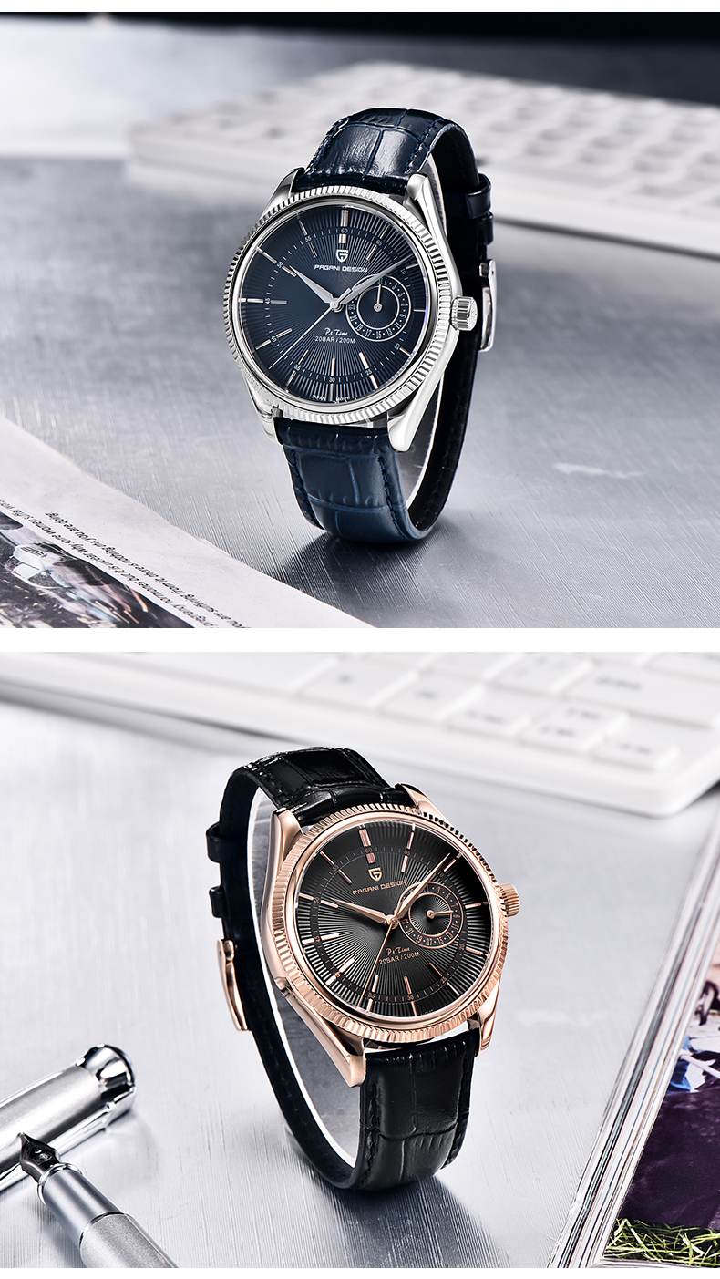 PAGANI DESIGN Top Brand Men Quartz Wristwatches Fashion Sapphire Glass Business Watches Waterproof Genuine Leather Watches