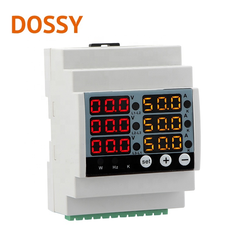 <strong>3</strong> <strong>Phase</strong> Din-rail Multi-functional Meter <strong>Ammeter</strong> <strong>Voltmeter</strong> Hz Meter Wattage Meter