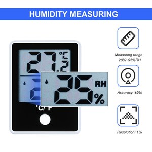 Medidor de Temperatura y Humedad Digital para el Hogar, Mini Termómetro Higrómetro Electrónico de Plástico con Pantalla LCD, Personalizable de Fábrica - Product Image 5