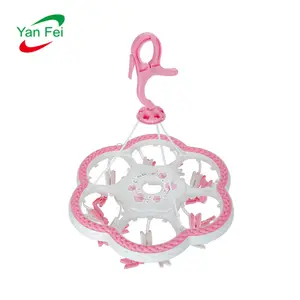 Séchoir à <span class=keywords><strong>linge</strong></span> rotatif en plastique à 18 pinces pliables pour serviettes, chaussettes, sous-vêtements et lingerie - Product Image 1
