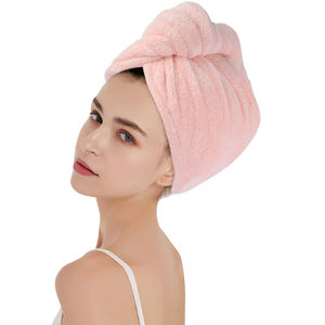 Serviette de cheveux en microfibre Wrap Serviette de turban magique super absorbante pour femmes Grille d'ananas avec <span class=keywords><strong>boutons</strong></span> Serviette de cheveux torsadée - Product Image 1