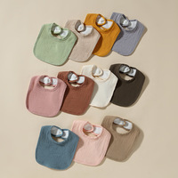 Nouveau design, couleur unie, doux pour la peau, bavoir pour bébé facile à nettoyer, 100% coton, séchage rapide, bavoirs pour bébé