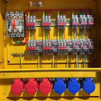 Boîte de distribution d'alimentation portable triphasée, 11 prises MCB, 8 prises mixtes, panneau de prises industrielles pour chantier et atelier