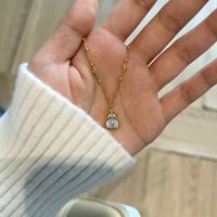 Colliers pendentifs en forme de gourde en argent sterling 925 avec zircone 5A, bijoux fins et élégants pour femmes, design raffiné Dylam.