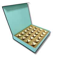 KEXIN Design Boîte d'emballage de luxe en carton à 8/10 compartiments pour bonbons et truffes avec fermeture magnétique Boîte cadeau en forme de livre