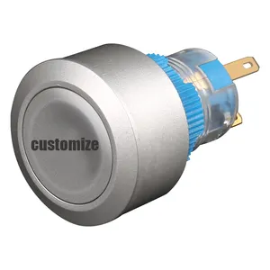 Interruptor de botón de plástico de 22MM, pulsador láser personalizado, reinicio automático, rectangular, cuadrado, redondo