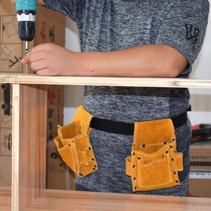 Multi-Functional Construction Renovation Tool Bag Genuine Leather Thickened Wear-Resistant <b>Nail</b> <b>Pouch</b> Woodworking Bag - Product Image 3