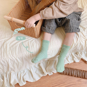 Couleur unie <span class=keywords><strong>tricot</strong></span> qualité doux enfants bas bio coton peigné Double <span class=keywords><strong>aiguilles</strong></span> bébé fille enfants enfants en Stocks chaussettes - Product Image 3