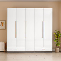 Armoire de rangement moderne en bambou, style minimaliste, personnalisable, blanche, pour chambre à coucher, avec portes battantes, meuble de maison, vente en gros