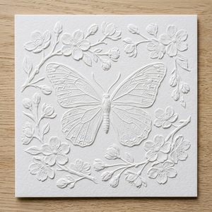 Invitations de mariage papillon fleur de cerisier gaufrées, carte épaisse et élégante, personnalisée, luxe, impression OEM en gros - Product Image 2