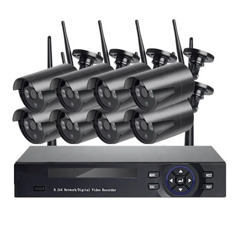 OEM H.265 HD 1080P 2MP 8CH NVR Kit Ngoài Trời Thông Minh Home An Ninh Giám Sát Bullet Không Dây Wifi IP Máy Ảnh Thiết Lập Trong Hệ Thống CCTV