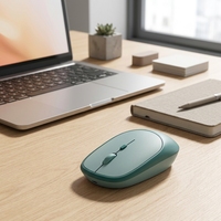 Souris optique mini rechargeable à rétroéclairage LED, double mode, 1600 DPI, 7 boutons, design ambidextre pour ordinateur portable/bureau