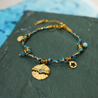 Bracelets de bohème à la mode en or 18 carats élégants faits à la main pour femmes réglable Vintage Chic en acier inoxydable chaîne lien femmes