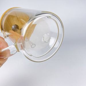 Gobelet à café en verre borosilicate à double paroi de 9oz, 11oz, 15oz, vierge pour sublimation, effet boule à neige avec paillettes, avec poignée - Product Image 5