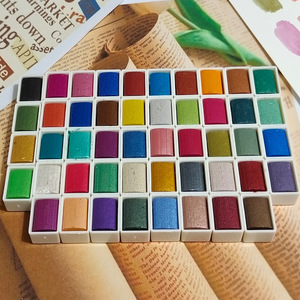 XinyiArt 48 Couleurs Peinture <span class=keywords><strong>Aquarelle</strong></span> Solide Métallique Nacrée Demi-Palettes Multicolores en Gros pour Artistes - Product Image 2