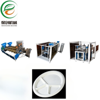 Machine de thermoformage en ligne entièrement automatique pour la fabrication de grandes assiettes alimentaires rondes jetables de 12/11 pouces, 4CP, 3 compartiments, simples