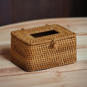 New Arrival Bamboo Rattan Tissue Box Holder Eco-Friendly Classic Hand Woven Multifunctional Aesthetic <b>Car</b> Home Restaurant Decor - Product Image 1