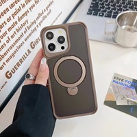 Accessoires pour téléphones mobiles GSCASE, coque de téléphone anti-rayures et antichoc pour iPhone 16 Pro Max 17 18, coque givrée avec anneau rotatif à 360 degrés