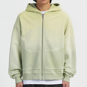 Giacca <span class=keywords><strong>con</strong></span> cappuccio da uomo <span class=keywords><strong>verde</strong></span> chiaro <span class=keywords><strong>con</strong></span> Zip <span class=keywords><strong>con</strong></span> ampie tasche anteriori, orlo e polsini a coste, Pullover Casual Streetwear - Product Image 1