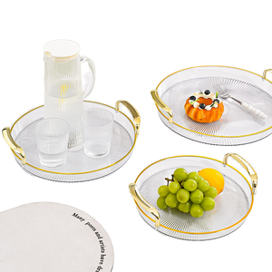 Contenedor Multifuncional Ecológico para Alimentos con Incrustaciones Doradas, Diseño Moderno y Lujoso, Organizador de Cocina para Refrigerios, Frutas y Té - Product Image 1