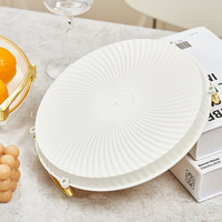 Assiette de présentation de luxe en plastique doré pour fruits, sous-assiette de dîner pour mariage, restaurant, fête, vaisselle