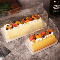 Boîte à gâteau roulé transparente recyclable de qualité alimentaire avec gaufrage