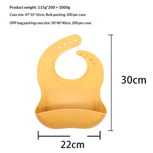 Bavoir en silicone personnalisé grande capacité sans BPA, bavoir bébé en silicone taille réglable, bavoir d'alimentation souple et imperméable pour bébé - Product Image 5