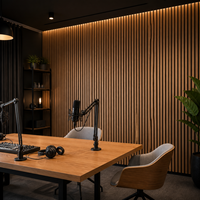 Panneau acoustique mural en bois de chêne WYRAX Audio Studio, feutre noir, 2400x600x22mm, contrôle du son, décoration de studio d'enregistrement