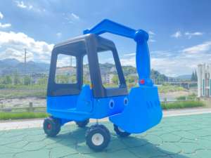 Commercio all'ingrosso di alta qualità blu escavatore giro sul giocattolo parco giochi al coperto attrezzature per bambini in plastica auto - Product Image 3