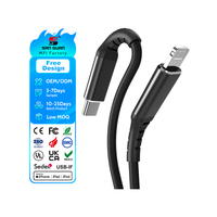 Cable de Carga Rápida PD de 27 W con Certificación MFi, Tipo-C a Tipo-C, 9 V, 3 A, 480 Mbps, Sincronización de Datos, Blindaje Trenzado, Cubierta de PVC y Nailon para iPhone 14/13