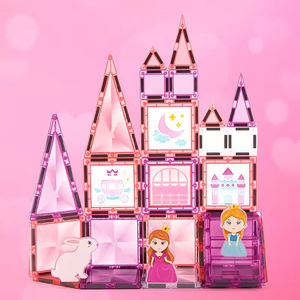 Jouets éducatifs STEM EPT Pretend Play, blocs de construction magnétiques 3D, thème princesse, ensemble de tuiles magnétiques de 7,5 cm pour enfants - Product Image 4