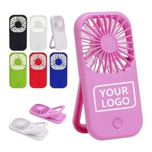 Custom Logo Rechargeable Handheld Mini <b>Fan</b> Detachable <b>Stand</b> Strong Airflow Quiet Operation for Summer Parties Travel Outdoor Use - Product Image 1