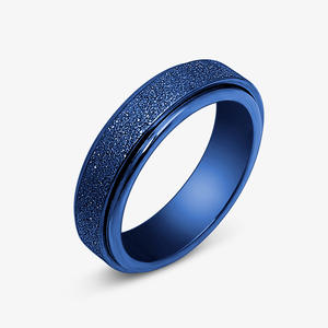 Bague Tournante Tendance en Acier Inoxydable Noir Mat Givré Anti-Stress Punk pour Mariage <span class=keywords><strong>et</strong></span> Soulagement de l'Anxiété - Product Image 6