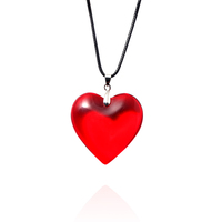 Coeur pendentif collier femmes mode bijoux Anime accessoires tissage Goth noir grand coeur pendentif tour de cou chaîne bijoux tour de cou