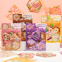 Autocollants de scène de maison 3D mignons et amusants de style chinois autocollants transparents pour scrapbooking