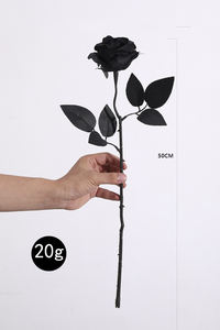 발렌타인 데이 및 할로윈 촬영 소품 고딕 스타일 퓨어 블랙 인공 장미 꽃다발 꽃 장식 - Product Image 6