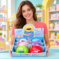 Lot de 6 jouets Squishy Goofy Bun à remontée lente, emballés individuellement, colorés, nouveauté, jouets à presser, boîte de présentation