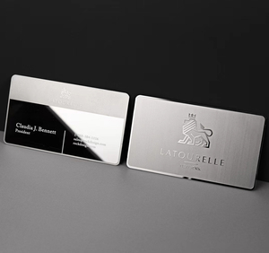 Tarjetas de Visita Metálicas de Lujo en Plata Espejo, Oro y Oro Rosa, Diseño Moderno 2026, Logotipo Personalizado - Product Image 1