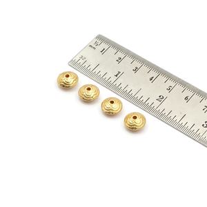 Perles rondes en laiton plaqué or faites à la main, capuchons de perles dorées EL JOYERO IN;27243 A-13092 10 MM 5 pièces - Product Image 2